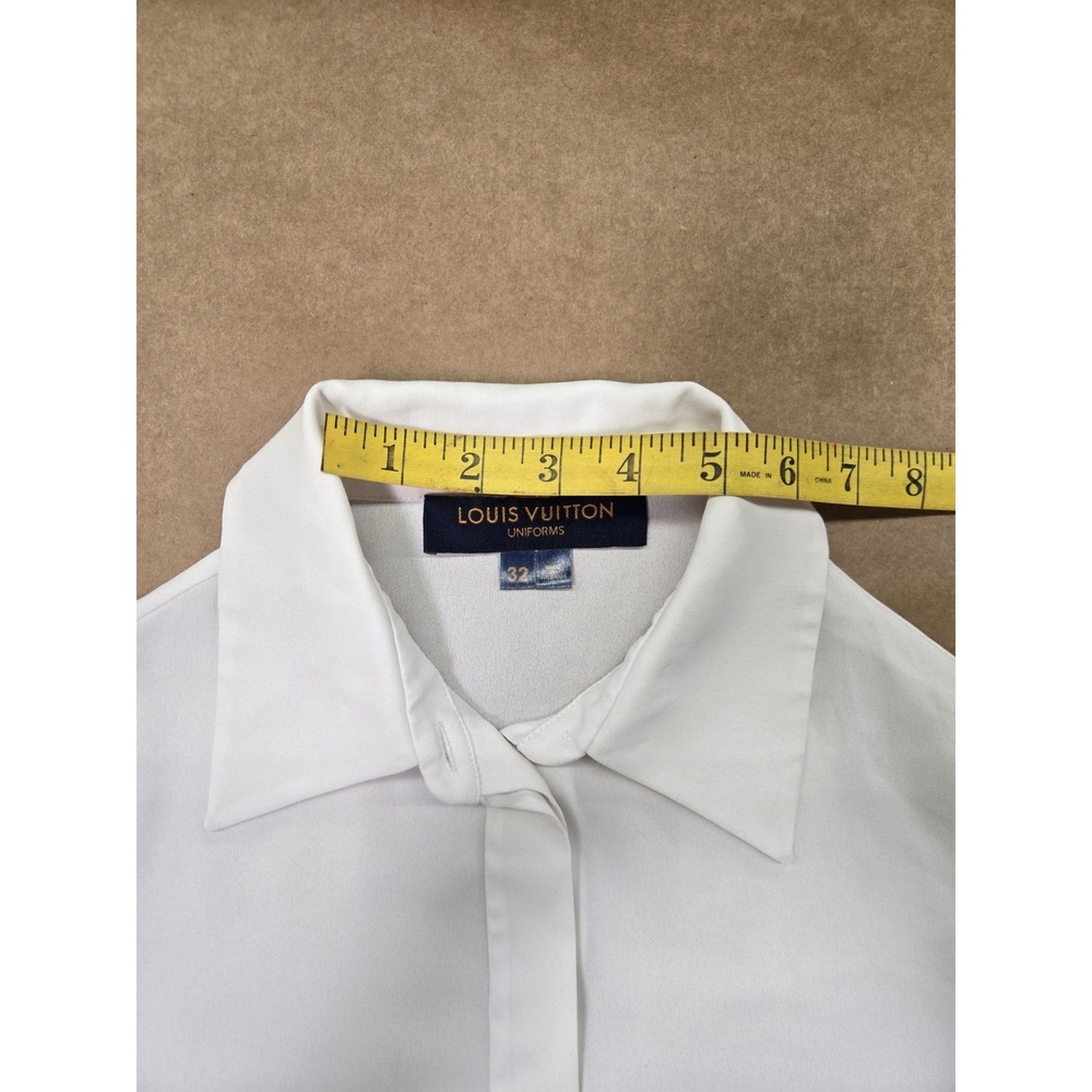 Louis Vuitton Uniform Women's Pleated L/S Button Down Blouse Ivory Size 32 - Picture 4 of 16